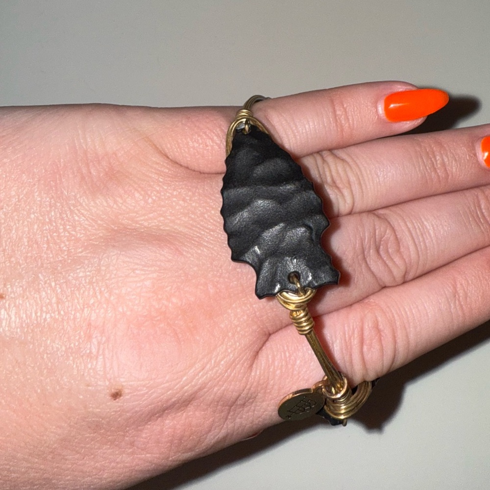 Bourbon and Bowties Black and Gold arrowhead bangle Bracelet